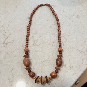 Natural Wooden Beaded Necklace